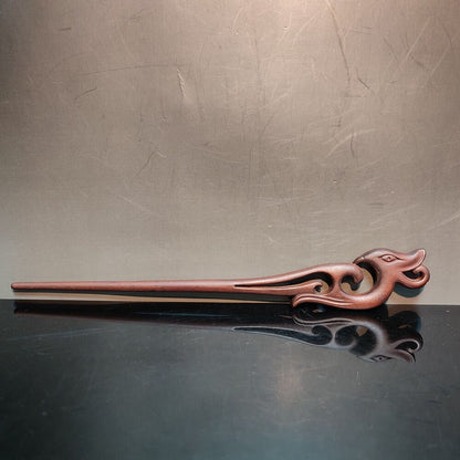 Chinese Boxwood Wooden Carved phoenix bird Hairpin Hair Accessories woman decor