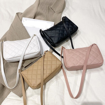 Underarm Fashion Crossbody Embroidered Synthetic Rhombus Square Bag Versatile