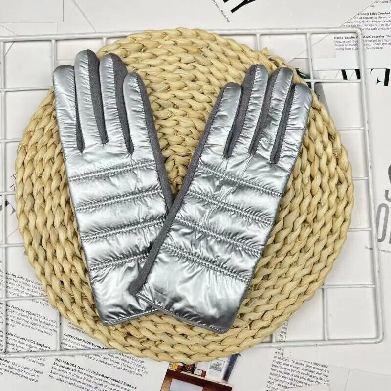 Women Winter Gloves Fleece Cloth Suede Waterproof Keep Warm Touch Screen Mittens