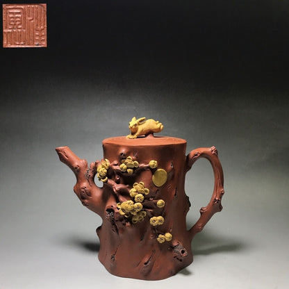 Chinese Yixing Zisha Clay Handmade Exquisite Teapot （花好月圆 底款：汪寅仙）