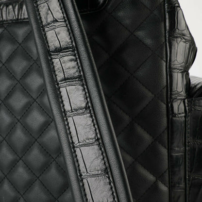 Handcrafted Alligator Crocodile Skin Leather Backpack Shoulder Bag Travel Bag