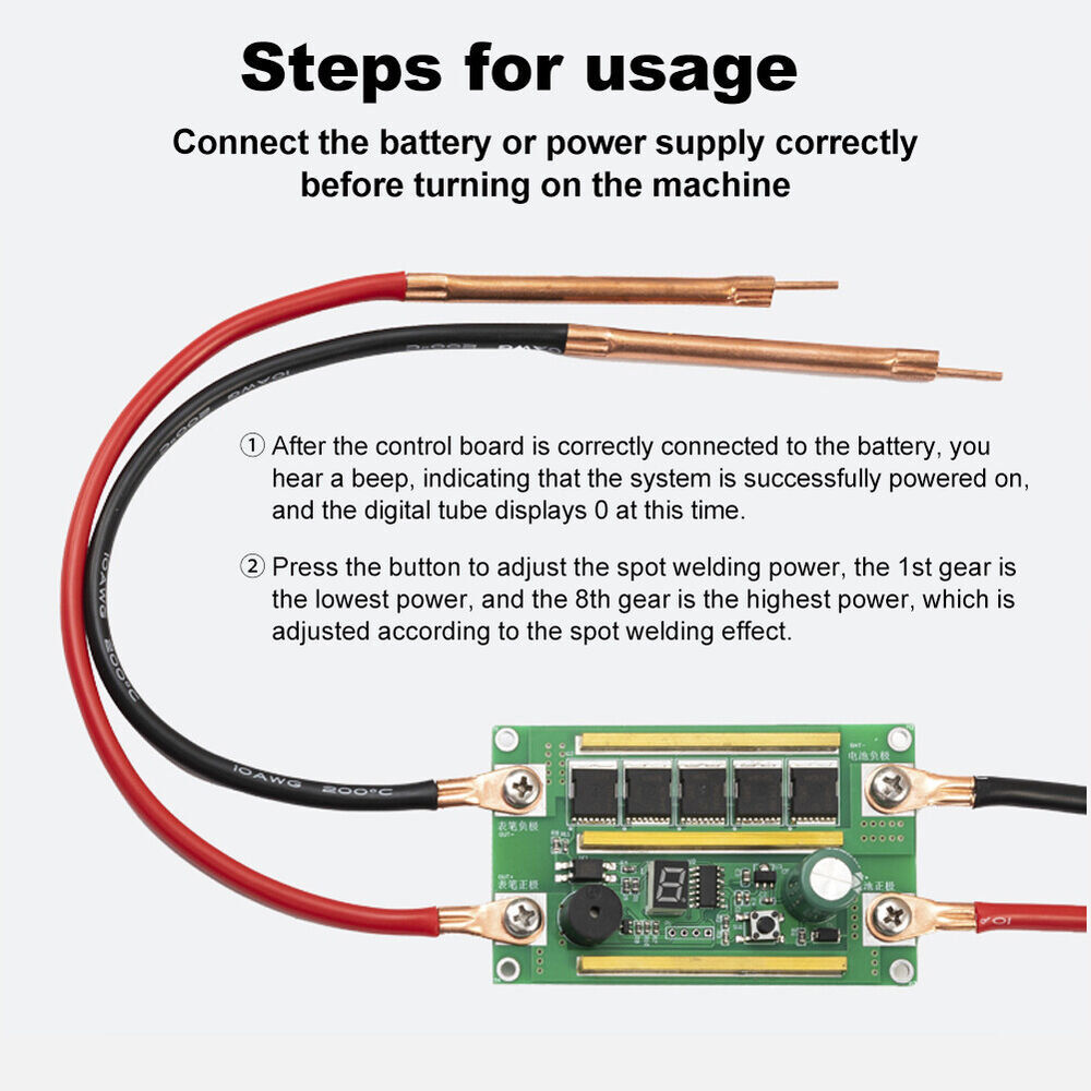 12V DIY Welder Circuit Control Board for Spot Welding Machine Battery 10AWG 300A