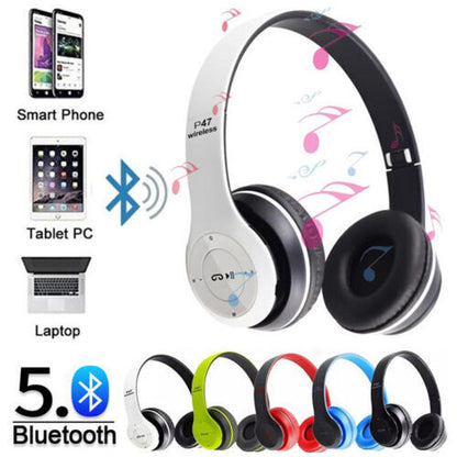 5.0 Wireless Bluetooth Headset Headphones Foldable Stereo Super Bass Earphones