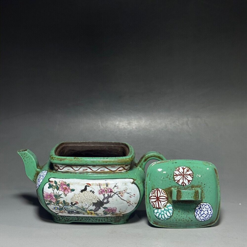 vintage chinese yixing purple clay teapot zisha ceremony carving Collectible art