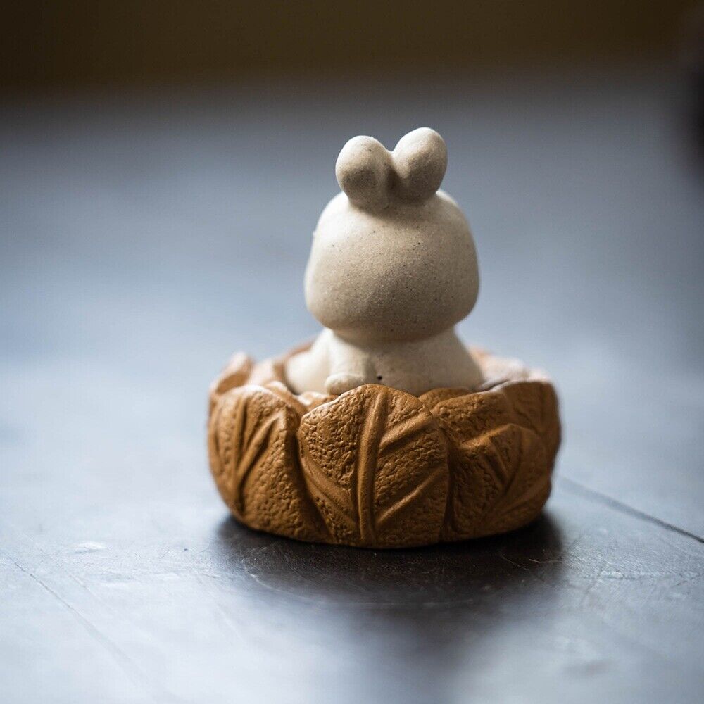 lovely rabbit statue small size creative yixing zisha clay tea pet ornament new