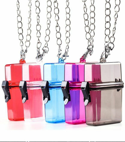 Cigarettes Box Holders Transparent Tobacco Case W/ Chain Ins Acrylic 72x29x112mm
