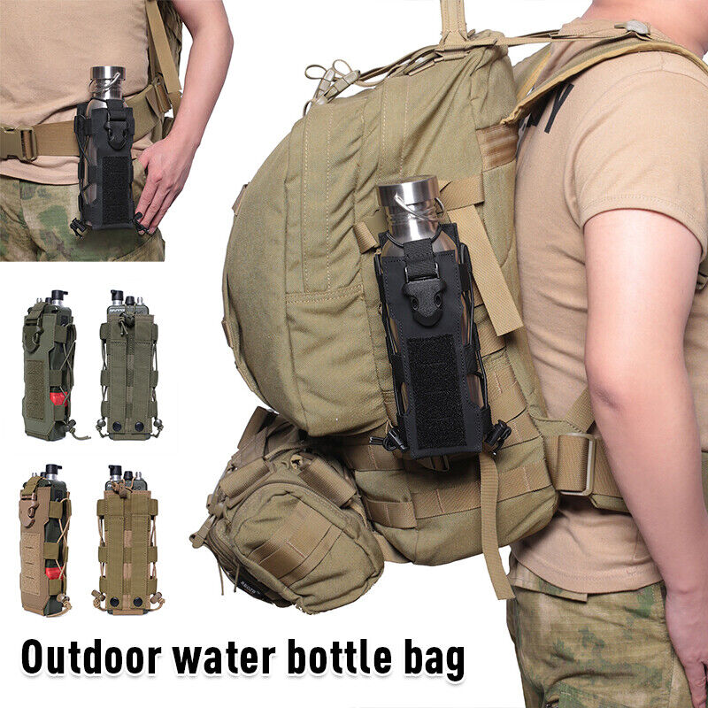 Tactical Molle Water Bottle Pouch Outdoor Travel Kettle Bag Sport Bag Canvas