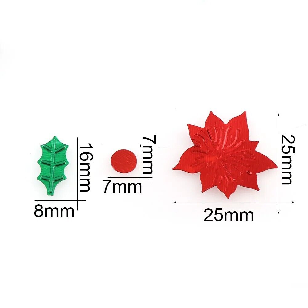 Confetti 15g Mix Colors Plastic Christmas Green Leaf Red Flowers Tinfoil Sequins