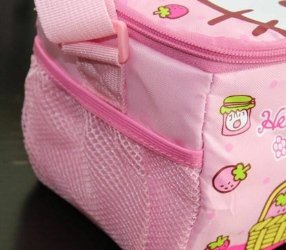 Cute Strawberry Hello Kitty Lunch Bag Insulated Cooler Picnic Crossbody Bags