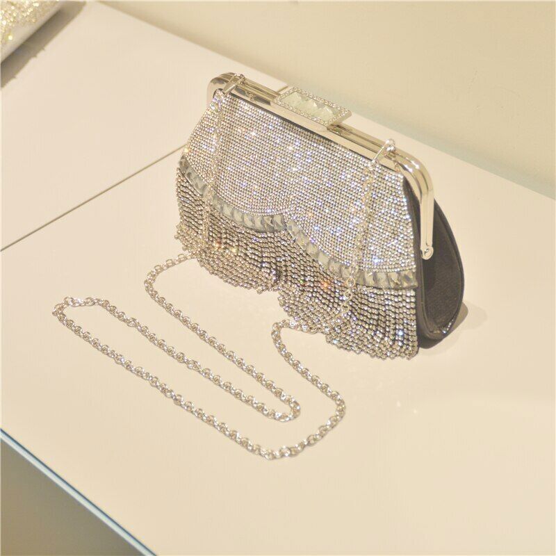 Women's Evening bag Clutch Bags Wedding Lock Bag Chain Tassel Shoulder Bags
