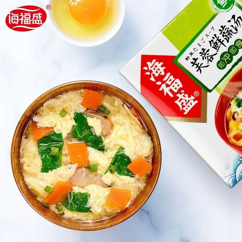 40g/box Instant Soup Chinese Food Snacks 零食中国食品小吃 冲泡即食速食汤料包 方便速溶汤 海福盛 芙蓉鲜蔬汤