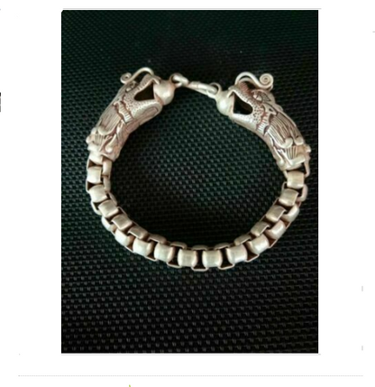 Collectible Chinese Tibet Silver Bangle Handwork Auspicious Dragon Bracelet