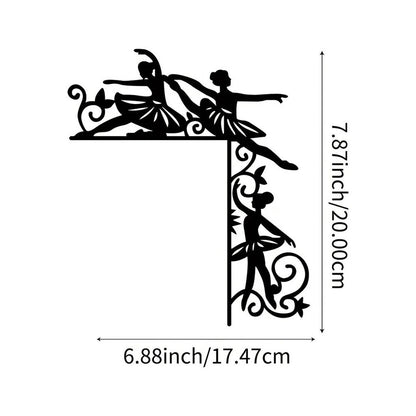 1pc Metal Ballerina Decorative Wall Sticker Door Corner Decoration