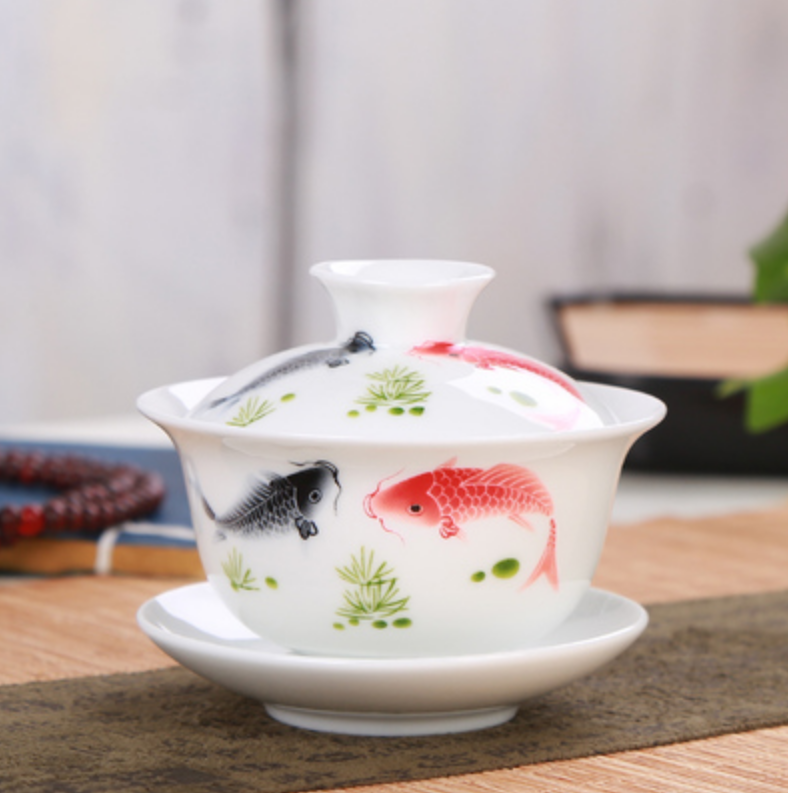 ceramic tureen porcelain gaiwan Chinese cup bowl set zisha tureen multi-pattern