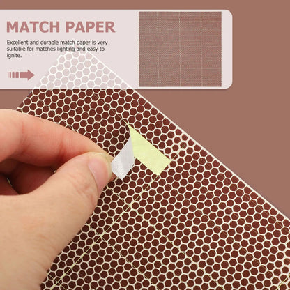 Matchstick Sheet 2 Sets Match Striker Paper DIY Honeycomb Peel Adhesive Stickers