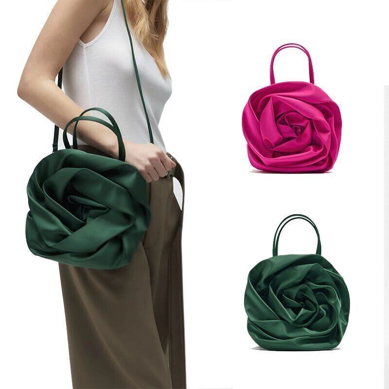 Flower Shoulder Bag Woman Women Handbags Green Ladies Messenger Bag Purse