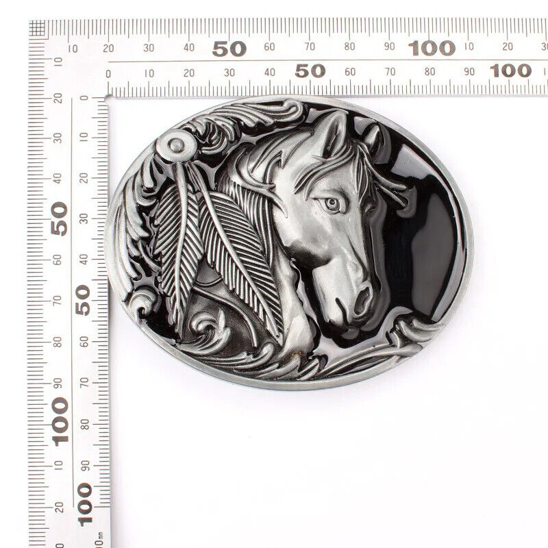 Men Belt Buckles 3.8cm Width Suitable Animal Horse Fashion Waistband Accessories