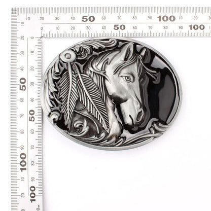 Men Belt Buckles 3.8cm Width Suitable Animal Horse Fashion Waistband Accessories