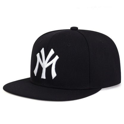 Men Snapback Hat Trucker Style Flat Brim Baseball Cap Solid Plain Hats Ny La