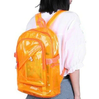 Transparent Clear Teenage Women Backpacks Schoolbag Girl Plastic Waterproof Bag