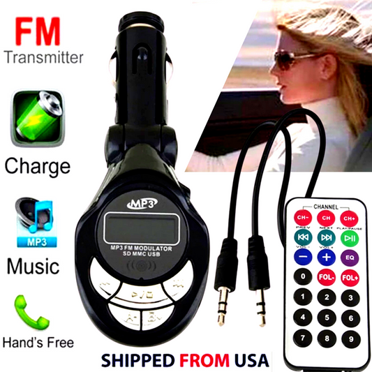 Universal Cargador FM Transmisor Para Carro Reproductor Con Bluetooth MP3 USB