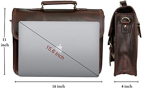 RUSTIC TOWN Leather Messenger Bag for Men - Full Grain Medium, Mulberry
