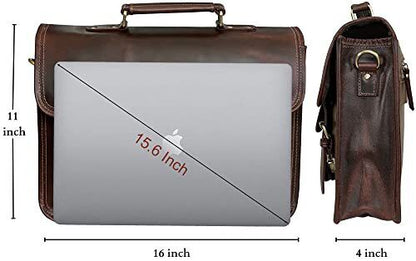 RUSTIC TOWN Leather Messenger Bag for Men - Full Grain Medium, Mulberry