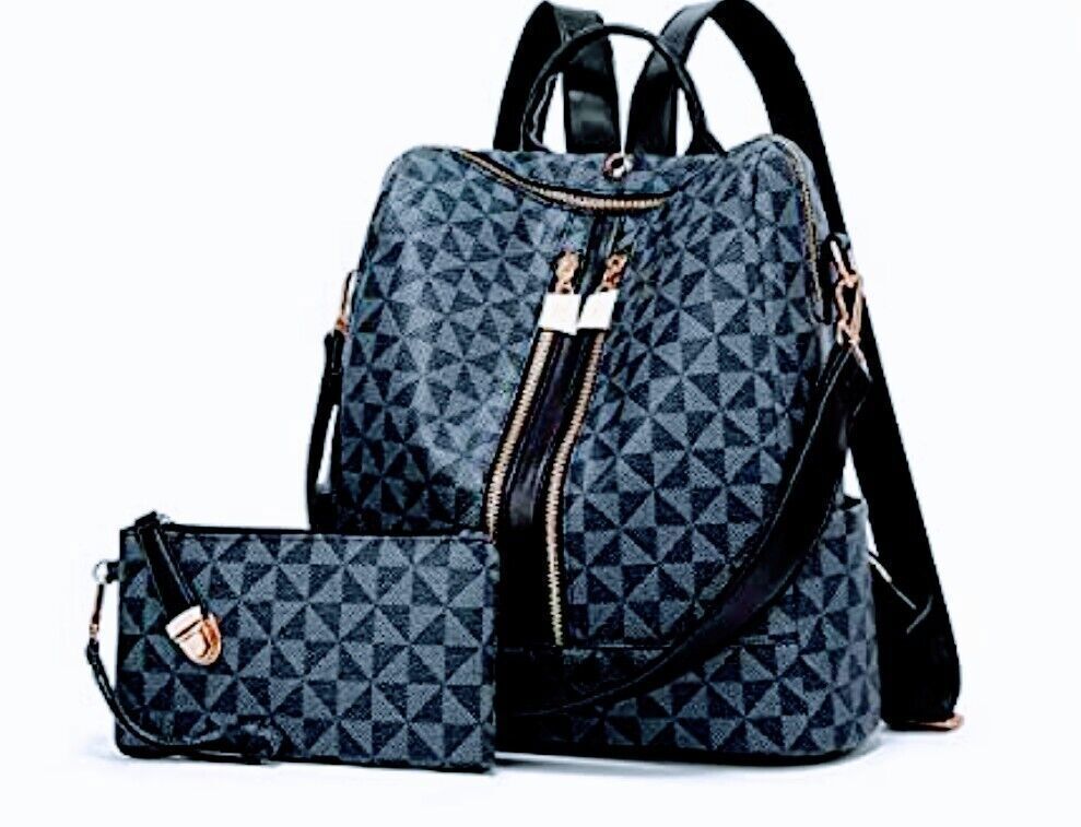 Makes Backpack for Women 2pc Fashion PU Leather Bag Design handbag purse