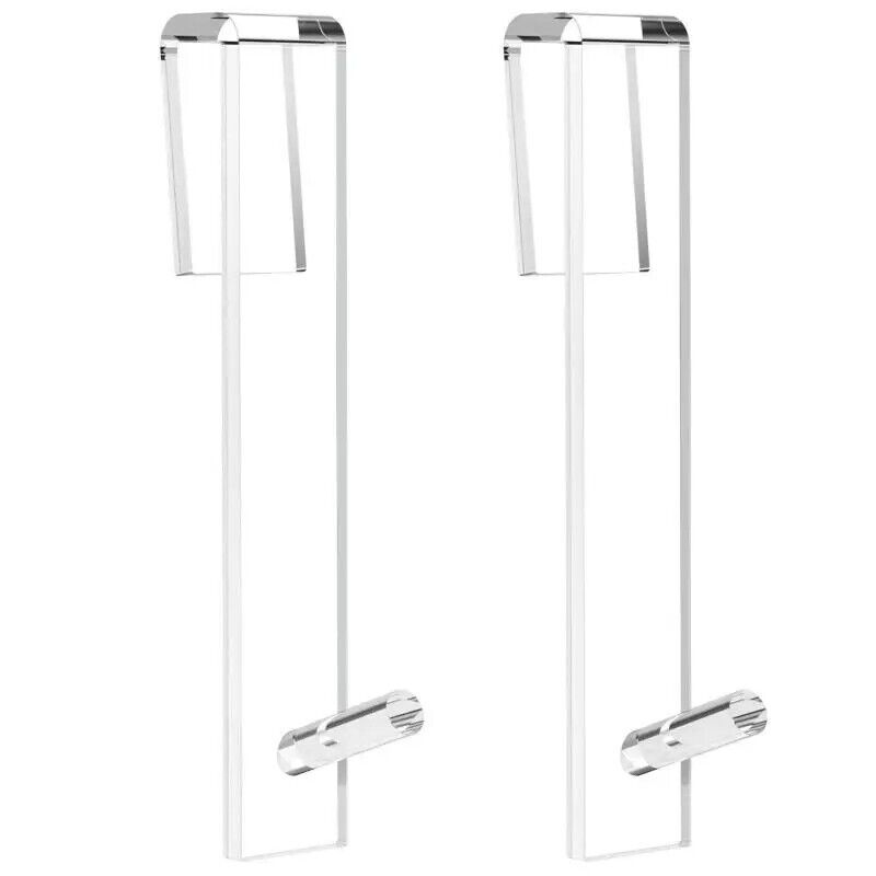 Over Door Hook Acrylic Bathroom Shower Towel Rack Punch-Free Bathrobe Hanger 7in