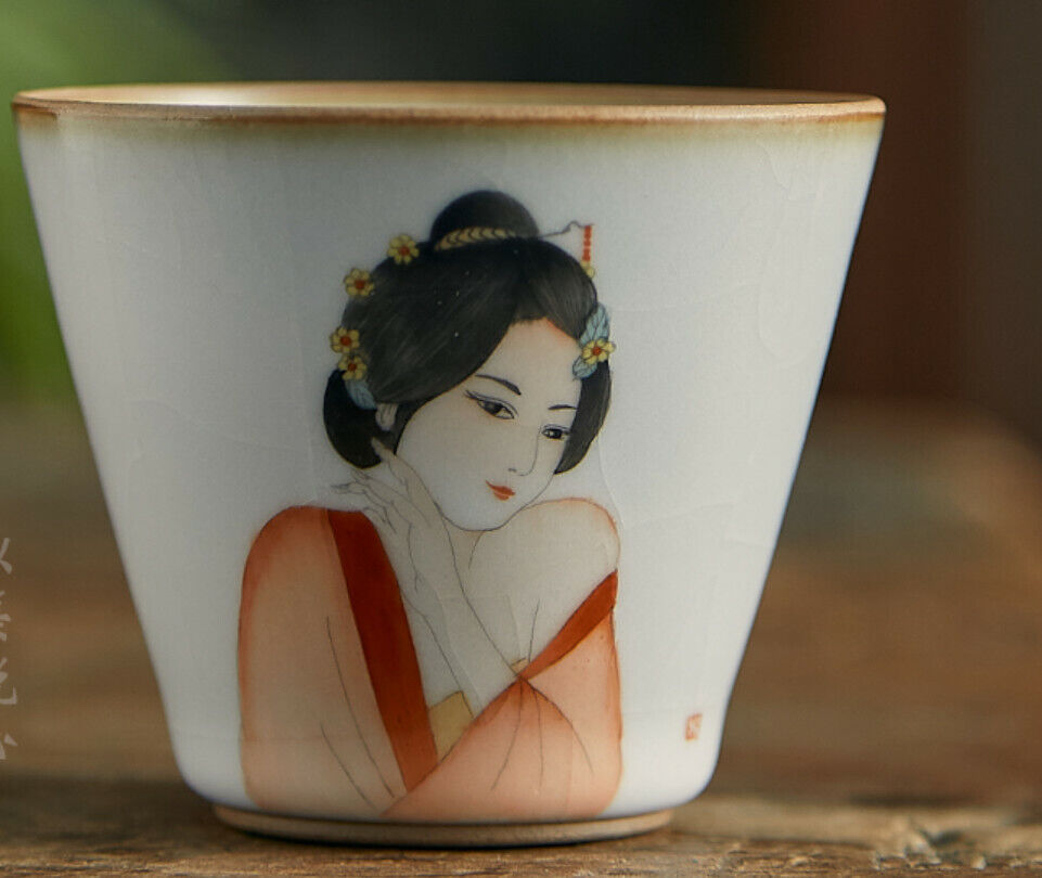 100cc China Song Dynasty Antique master tea cup ruyao beauty ceramic cup