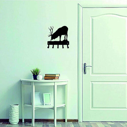 Elk Bull Key Rack Hanger Wall Mounted Hook Up Pendant Wall Art Home Decor