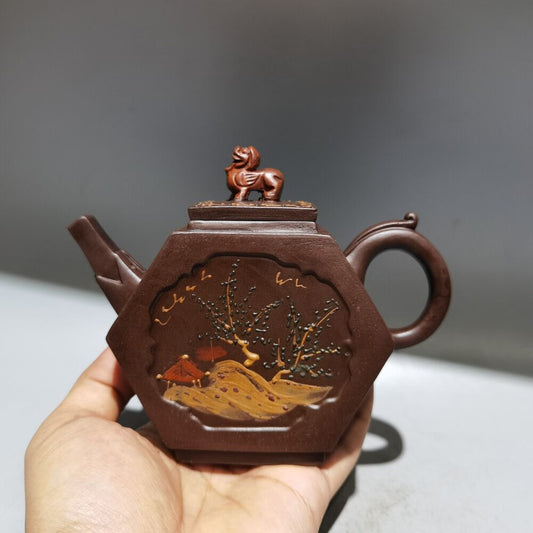 vintage chinese yixing purple clay teapot zisha ceremony teaware collection rare