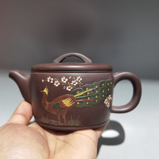 Chinese Yixing Zisha Clay Handmade Exquisite Teapot（汉瓦壶 底款：金鼎商标）