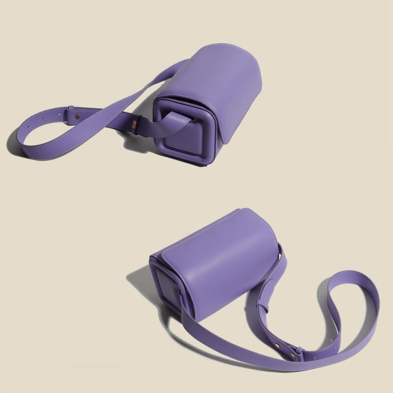 Small Flap Real Leather Camera Box Handbag Clutch Crossbody Purse Shoulder bag