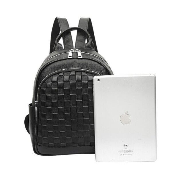 Top Cow Leather Backpack, Women's Black Travel Leather Rucksack, School Bags