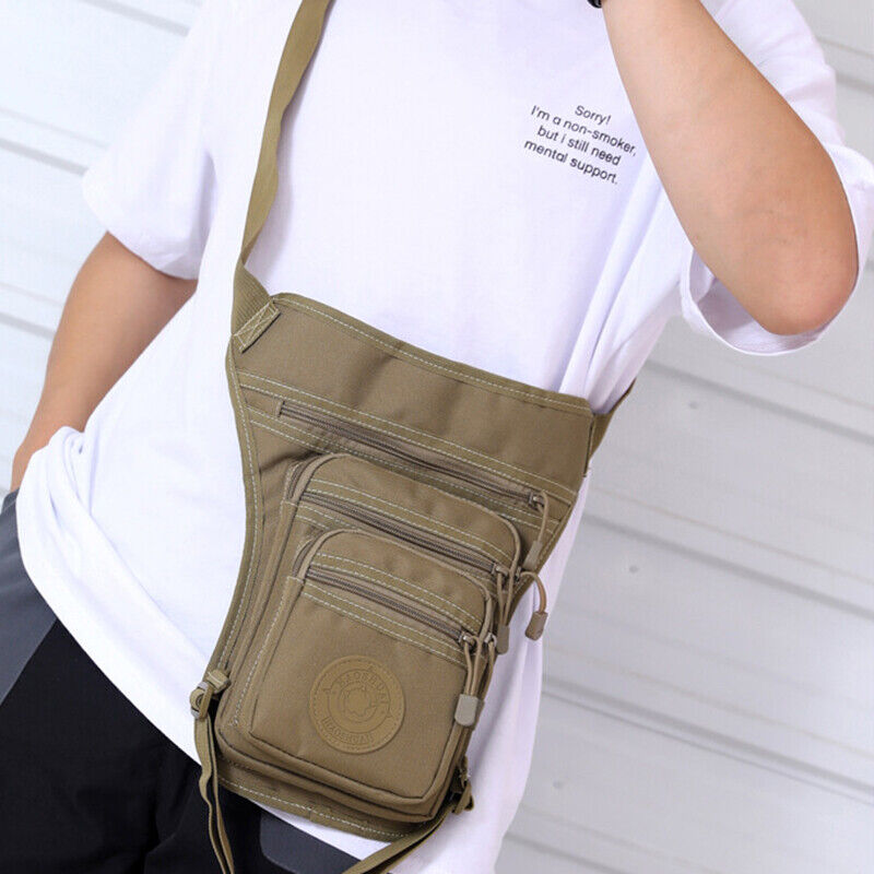 Military Male Hip Thigh Fanny Pack Camou Casual Shoulder Bag Nylon Waist Leg Bag