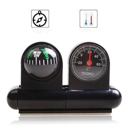 2in1 Guide Ball Car Compass Thermometer Hygrometer Vehicle Interior Accessories
