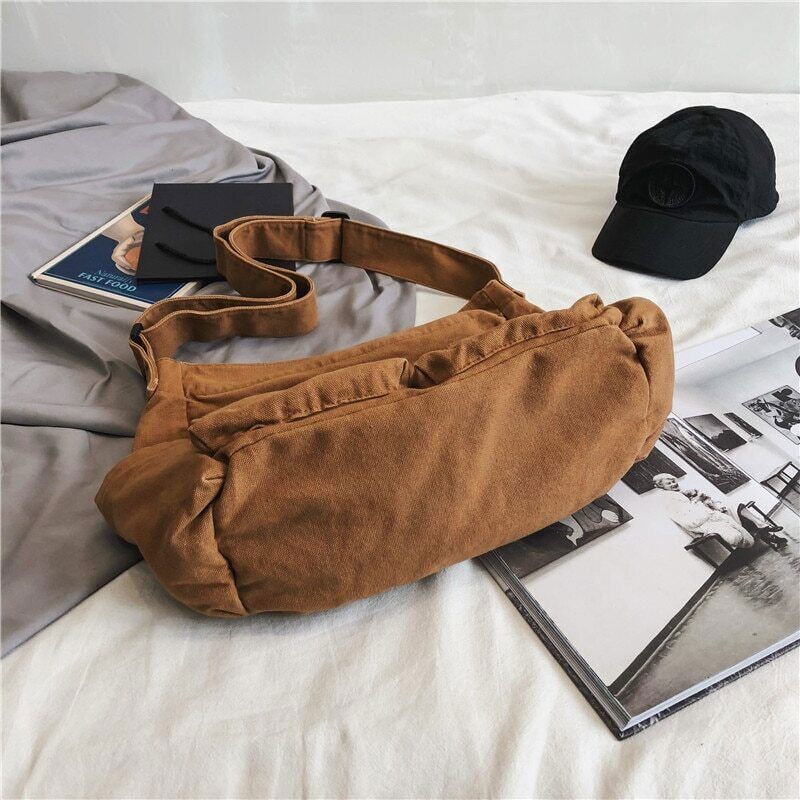Canvas Shoulder Bags Solid Soft DenimTravel Bag Women Package