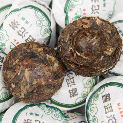 Yunnan Tea Hongyuan Mini Tuocha Original Pu'er Tuo Tea Raw 200g Bamboo Plate