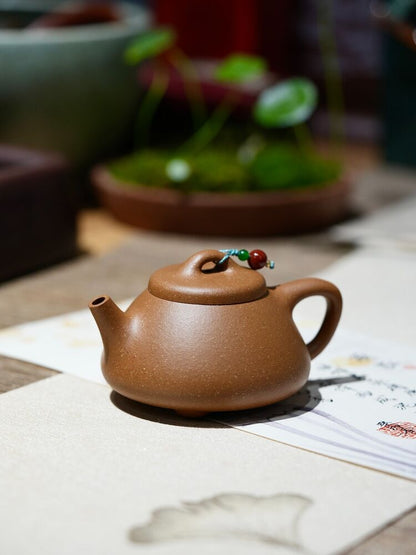 150cc chinese Yixing Handmade Zisha teapot Duan Clay ShiPiao Gongfu Hu Tea Pot