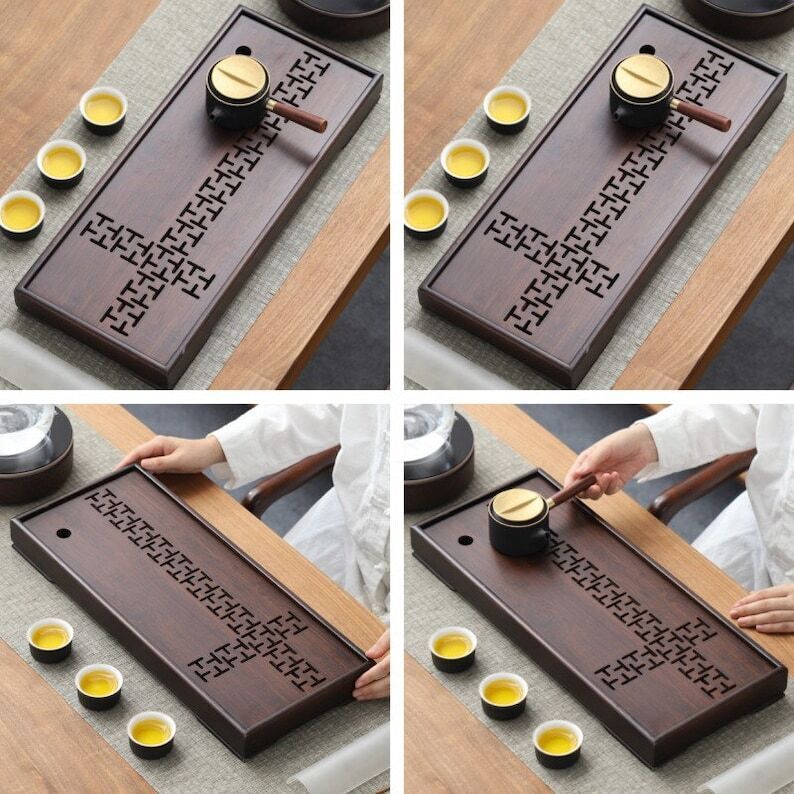 Chinese Wooden Tea Tray With Water Storage|Gong Fu Tea Tray