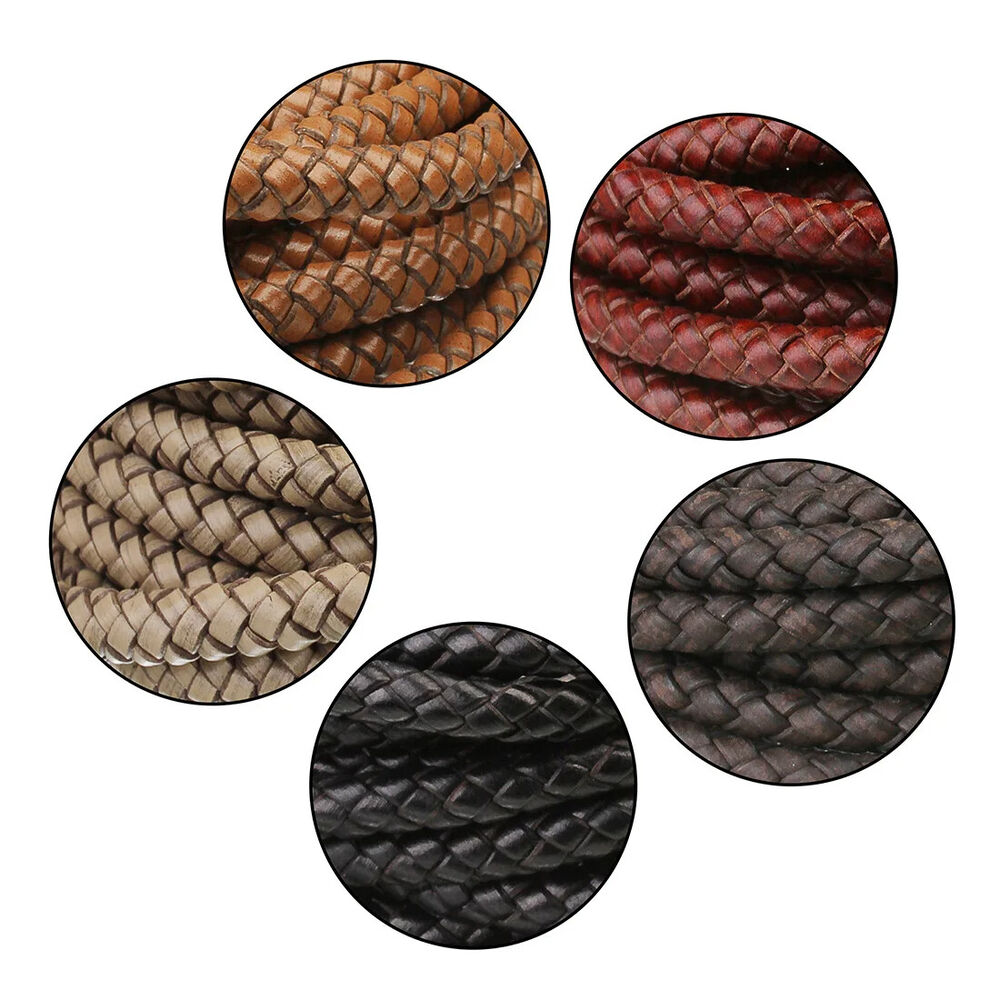 Bolo Tie Leather Rope 4mm DIY Hand-Woven Bracelet Necklace Material 10 Meter Set