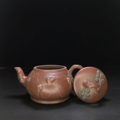vintage chinese yixing purple clay teapot zisha ceremony carving Collectible art