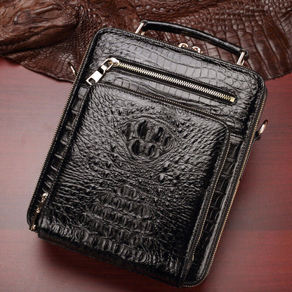 Handcrafted Crocodile Skin Leather 12" Men's Luxury Shoulder/Messenger Handbags