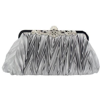 Satin Crystal Bridal Handbag Clutch Wedding Purse Evening Bag Shoulder Purse 1PC