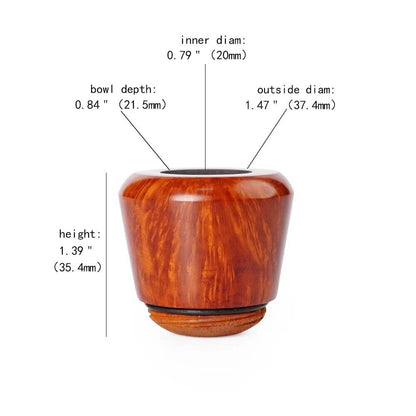 Briar Wooden Bowl 20mm Inner Diameter System Tobacco Pipe Cigar Accessories Tool