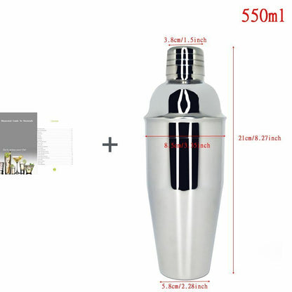 550/750ml Cocktail Shakers 11Pcs/Set Bartender Kit Stainless Steel Mixer Muddler