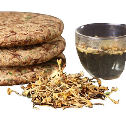 High Quality Honeysuckle Tea Cake 200g Chinese Tea Crush Process Scented-