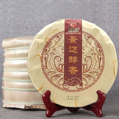 357g Pure Scented Big Tree Ripe Puerh Tea 2013 Yunnan Jingmai Mountain Thick