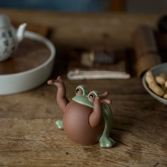 Ceramic Tea Pets Lovely Frog Tea Play Crafts for Home Decor